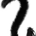 DAZCOS Multicolored Fox Tail for Neko Cosplay Costume Halloween (Black)