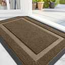 OLANLY Front Door Mat Indoor Outdoor Entrance, Waterproof All-Season, All-Weather Doormat, Sturdy Natural Rubber, Fade Resistant, Low Profile, Easy Clean Patio Porch Entryway Mat, 29.5x17, Brown (29.5" x 17")