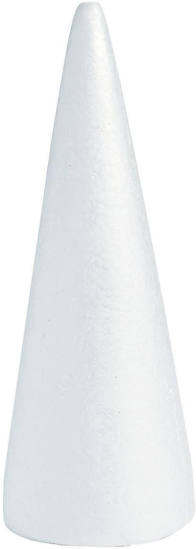 Fun Express Large White Foam Cones 12 Inch - Premium Styrofoam Craft Foam Shapes for DIY Christmas Trees, Centerpieces & Decorations | Set of 6 Polystyrene Cones for Arts and Crafts Projects