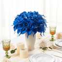 24 Pcs Blue Artificial Calla Lily Flowers Fake Blue Silk Flowers Real Touch for Wedding Bouquet Office Home Kitchen Decor