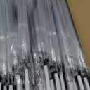 60 Pack Clear Wedding Umbrellas Bulk Transparent Auto Open Stick Umbrellas Windproof Waterproof Large Canopy Umbrella with White European J Hook Handle for Wedding Bride Groom Photography Golf Outdoor