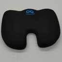 Everlasting Comfort Doctor Recommended Memory Foam Seat Cushion for Office Chairs & Car - Ergonomic Office Desk Accessories - Cushions for Tailbone Pain Relief, Sciatica & Back Support Pillow (Large, Black)