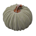 Boston International Decorative Tabletop Velvet Pumpkin, 6.5 x 5-Inches, Green