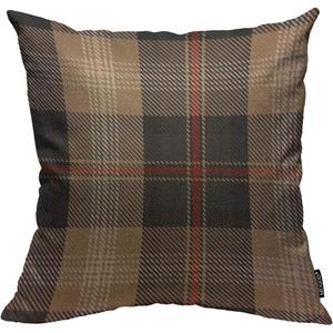 Mugod Throw Pillow Cover Brown Red and Black Home Decorative Linen Square Pillow Case for Men Women Bedroom Livingroom Cushion Cover 18x18 Inch Pillowcase