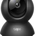 Tapo 1080P Indoor Pan/Tilt Wired Security Camera - Works as a Baby & Pet Monitor, Motion Detection, 2-Way Audio, Siren, Night Vision, Subscription-Free Local Storage or Optional Cloud, Black, C201