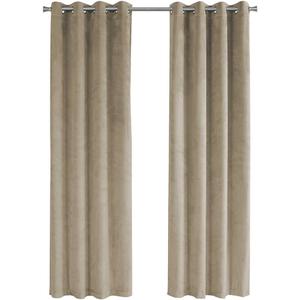 Monarch Specialties Curtain Panel Room Darkening, Velvet 84"H Taupe
