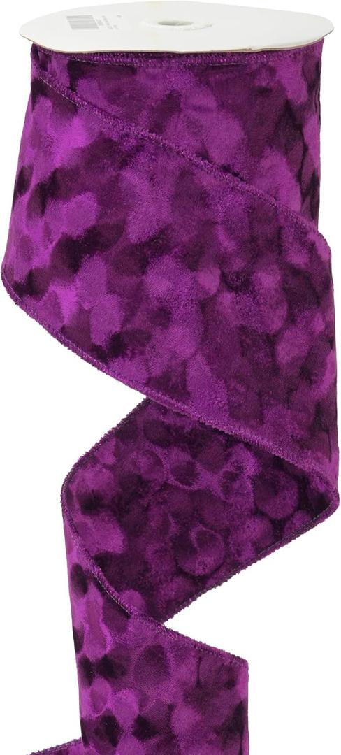 MEEDEE Purple Wired Velvet Ribbon 4 Inch Wide Double Sided for Christmas Tree, Holiday Crafts, Home Decor, Topper Bow, Garlands, Wreaths (10 Yards)