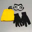 Happy Hippo Adult Costume Set, Yellow Beanie Hat, Black Gloves and Silver Goggles, Unisex