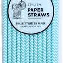 3 x Jacent Stylish Biodegradable Paper Straws, 24 Count per Package, Blue, 1-Pack
