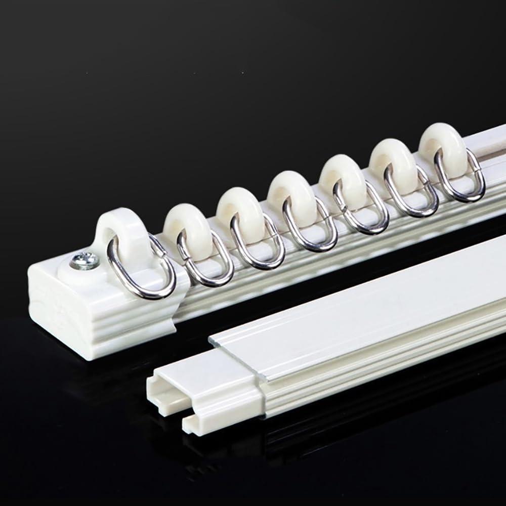 Ceiling Curtain Track, Ceiling Track Room Divider Sliding Rail Heavy Duty Track System for Block out Curtains: 6ft Shower Rod for RV, Hospital, Garage, Basement and Door Curtain