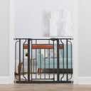Regalo Safety 30-41.5 Extra Wide Baby Gate for Doorways & Bottom of Stairs, Pressure Mounted Wood Accent Gate with Door, Tested & Safe for 30 Years, American Designed, American Owned