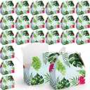 60 Pcs Luau Tropical Party Favor Boxes Hawaiian Themed Gable Gift Box Set Palm Leaves Hibiscus Candy Goodie Boxes Aloha Luau Party Supplies for Summer Treat Birthday, Floral Design, 6x3x3"