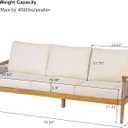 Christopher Knight Home Jara Acacia Wood Outdoor 3 Seater Sofa Couch with Water-Resistant Thick Cushions, Patio Lounge Sofa with Woven Rope Arm, Outdoor Daybed for Porch Garden Balcony, Teak+Beige, Large