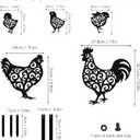 Metal Chicken Garden Stakes Set of 5, Outside Rooster Decorative Gardens Stakes, Chickens Gifts for Women, Chicks Lovers and Chicken Owners, Outdoor Ornaments for Yard Lawn Patio Gardens, 17"*11.5"*0.04"