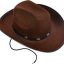 Kangaroo Mens Felt Cowboy Hat for Men Western Style Wide Brim Cowgirl Hat, Cowboy Costume Accessories for Men for Easter