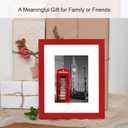 8x10 Picture Frame (3 Pack, Red) Made of Real Glass and Wooden Frame - Display Pictures 5x7 with Mat or 8x10 Without Mat, 8 by 10 Photo Frames TableTop Display and Wall Mounting