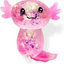 Axolotl Squishy Stress Relief Toy Glitter Fidget Toys Cute Malt Sugar Axolotl Toy Fidget Toys Adults Fidget Toy for Kids Youth Adult, Party Favors Anxiety Relief Squishy Toys(Pink)