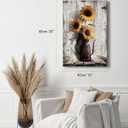 Sunflower Pictures Kitchen Wall Decor: Yellow Sunflower Paintings Rustic Farmhouse Wall Art Canvas Prints Vintage Posters Country Bathroom Decor Modern Artwork Wall Hanging Decor 16x24 Inches