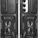 Case for Galaxy S23 FE with 360 Spin Stand [Magnetic Ring Stand] [Sliding Camera Cover] Military Grade Lens Protection Case for Samsung S23 FE 6.4", Black