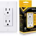 Faith 15A GFCI Outlet, Non-Tamper-Resistant GFI Duplex Receptacle with LED Indicator, Self-Test Ground Fault Circuit Interrupter with Wall Plate, ETL Listed, White (Pack of 1)