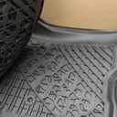 3W Floor Mats Compatible for Jeep Gladiator 2020-2024, TPE All Weather Custom Fit Floor Liner for Jeep Gladiator,1st & 2nd Row Full Set Car Liners with Grey Logo, Black