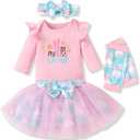Aalizzwell Newborn Infant Baby Girls Holiday Skirt Outfit (Preemie, Easter Blue)