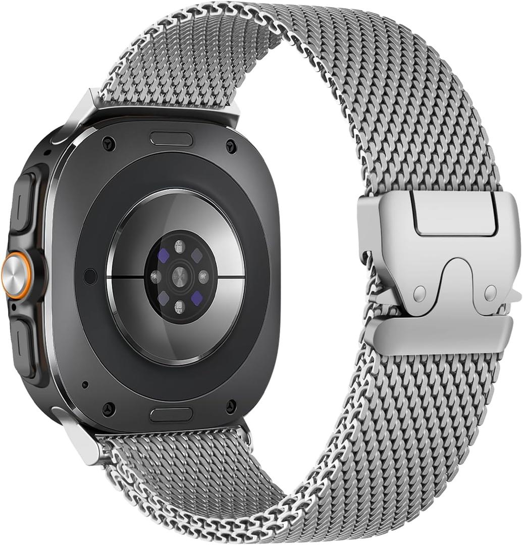 Milanese Loop Metal Bands for Samsung Galaxy Ultra Watch Band 2025/2024,Stainless Steel Magnetic/Parachute Mesh Titanium Strap Men Women for Samsung Galaxy Watch Ultra 47mm Band Correa Reloj