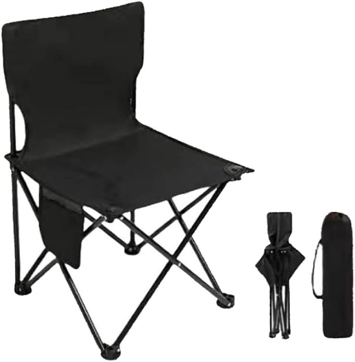 Camping Chair Folding Portable Chair for Adults, Lightweight 2.3 Lb, 330 Lb Capacity, Side Pocket, 1-Second Setup, with Carry Bag, Black (1), 28.3 x 16.5 x 14.2 inches