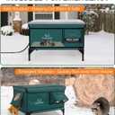Indestructible Heated Cat House for Outside Winter, 100% Waterproof, Safe Escape Door, Insulated Outdoor Cat Shelter with Heater for Feral Barn Cat Kitty (Forest Green, 13"x17"x18")