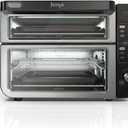 Ninja DCT401 12-in-1 Double Oven with FlexDoor, FlavorSeal & Smart Finish, Rapid Top Convection and Air Fry Bottom , Bake, Roast, Toast, Air Fry, Pizza and More, Stainless Steel, 18.6 in L x 16.39 in W x 13.26 in H