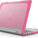 Heavy Duty Case for 14" HP Envy X360 2-in-1 2K Touch-Screen Laptop 2024 Release Shockproof Hard Shell Matte Translucent Anti-Fingerprint Protective Cover with TPU-Covered Edge (Pink)