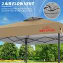 12x12 Pop Up Canopy, Easy Up Canopy Tent, Heavy Duty Tents for Parties, One Person Easy Set Up Event Tent, Khaki