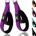 Lights Mountain 1 Pair Pilates Double Loop Straps for Reformer Fitness D-Ring Straps Handle, Yoga Exercise Accessories for Home Gym Workout (purple)