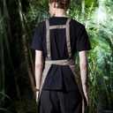 Chef Aprons for Men Women with 2 Pockets Professional Adjustable Cotton Kitchen Grill Apron for Cooking BBQ Baking (Brown/Wine Red)