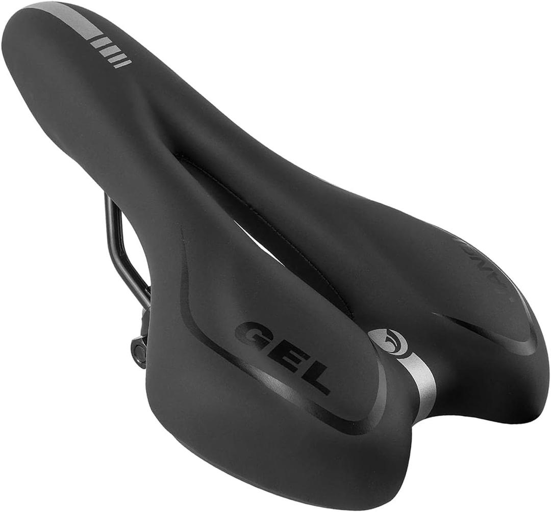 Comfortable MTB Gel Seat Mountain Bike Saddle MTB Saddle Mountain Bike Seat Gel Bikes Seats Breathable & Soft & Waterproof Bike Saddle Cushion for Men and Women (Black)