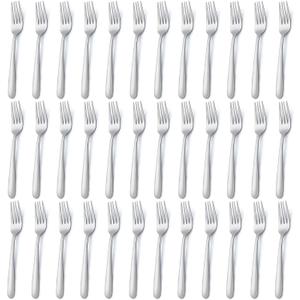 Pleafind 36-Piece Dinner Forks Set (8 inch), Stainless Steel Forks Silverware, Mirror Polished Fork Set, Small Forks for Home, Kitchen, Restaurant, Dishwasher Safe
