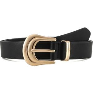 Earnda Women Western Leather Belts for Jeans Pants Vintage Waist Belt for Lady Dresses with Gold Silver Buckle (Large: 33"-36" (Pant 12-14))