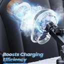 Wireless Magnetic Car Phone Holder Mount with Cooling Fan & RGB Lights, 15W Fast Charging Auto-Rotate Suction Cup Charger for iPhone 17/16/15/14/13 S25 Samsung, Car Dashboard/Windshield Mount