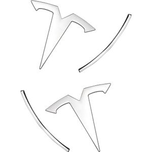3D Metal Emblem Sticker for Model 3, 2Pcs Chrome - Front Hood Badge Decal & Rear Trunk Logo (Model 3 - Sliver)