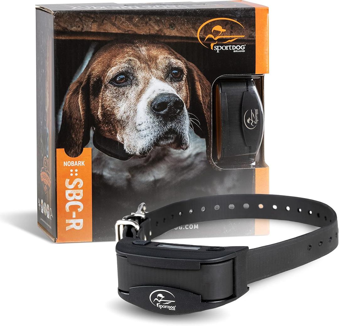 SportDOG Brand NoBark SBC-R Rechargeable Bark Static Collar for Dogs, No Barking Device for Dogs, Waterproof - Static, Vibrate and Tone - Static Dog E-Collar (Black)