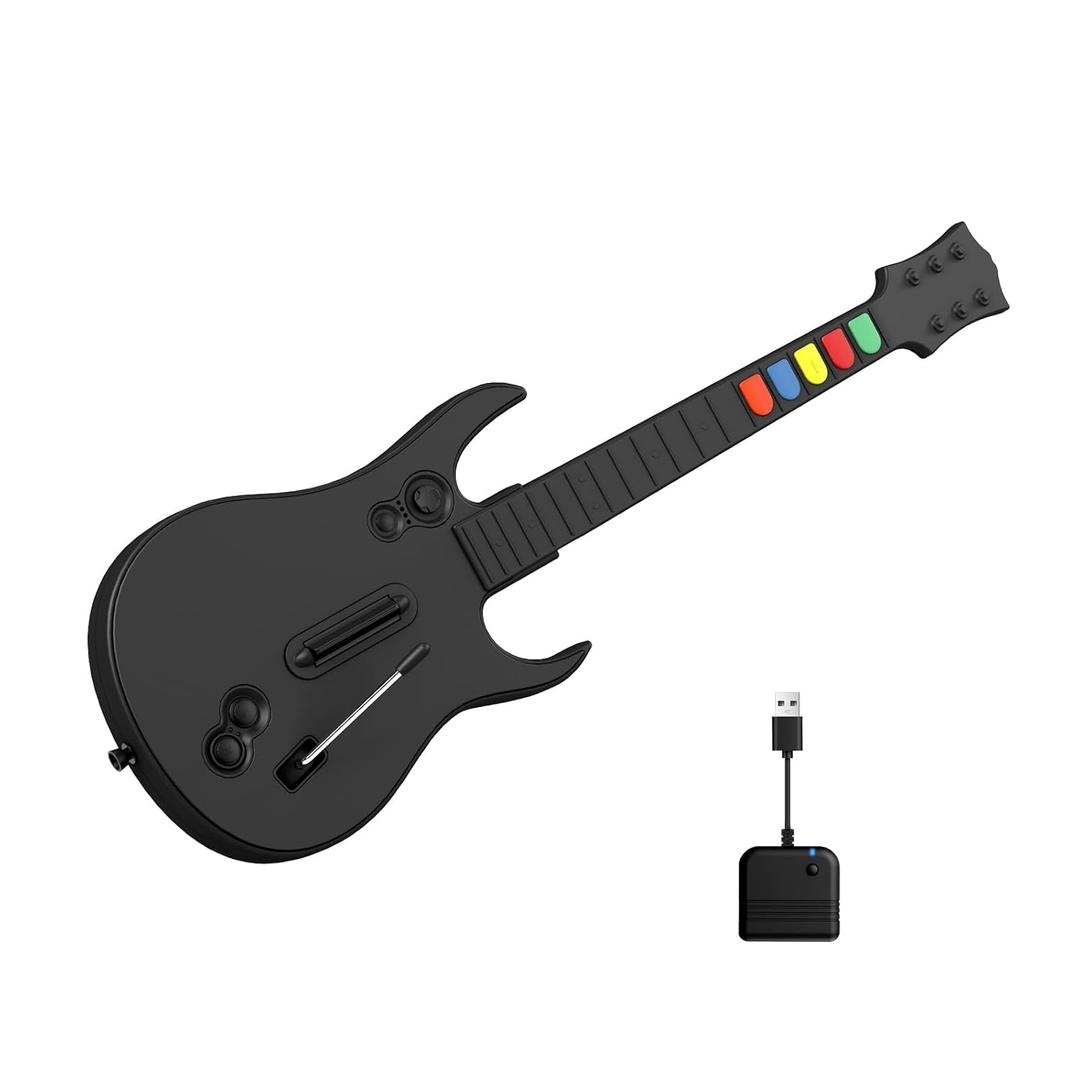 NBCP Wireless Guitar Controller for Xbox Series X/S, Xbox One & PC  Compatible with Rock Band 4 and Fortnite Festival, 2.4G Connection, Guitar Strap Included  Black