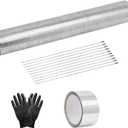 Universal Exhaust Flex Pipe 2.75"[2 3/4"] ID X 16.5"Length 304 stainless steel Exhaust Pipe Can be extended to 20" Comes With Aluminum Foil Tape (2in*75FT),Stainless Steel Cable ties