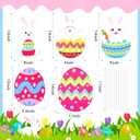 BreezeHug 5 Pack 14 Inch Easter Yard Signs Waterproof PP Material with Stakes, Jumbo Bunny & Egg Decor for Outdoor Lawn, Garden, Patio, Spring Party Holiday Display