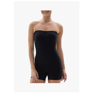 SHAPERX Strapless Shortie Bodysuit for Women Tummy Control Shapewear Seamless Sculpt Body Shaper with Removable Straps S/M