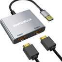 USB to HDMI Adapter,[Gold-Plated & Aluminum Shell] USB 3.0 to Dual HDMI for Dual Monitors,USB A to HDMI Splitter Support Windows,macOS - Driver Installation Required