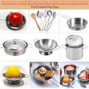 Mini Play Pots and Pans Toys for Kids Kitchen Playset Pretend Cookware Utensils Play Set Play Cooking Toys Mini Stainless Steel Cooking Utensils Toys Kitchen Playset Accessories for Boys Girls