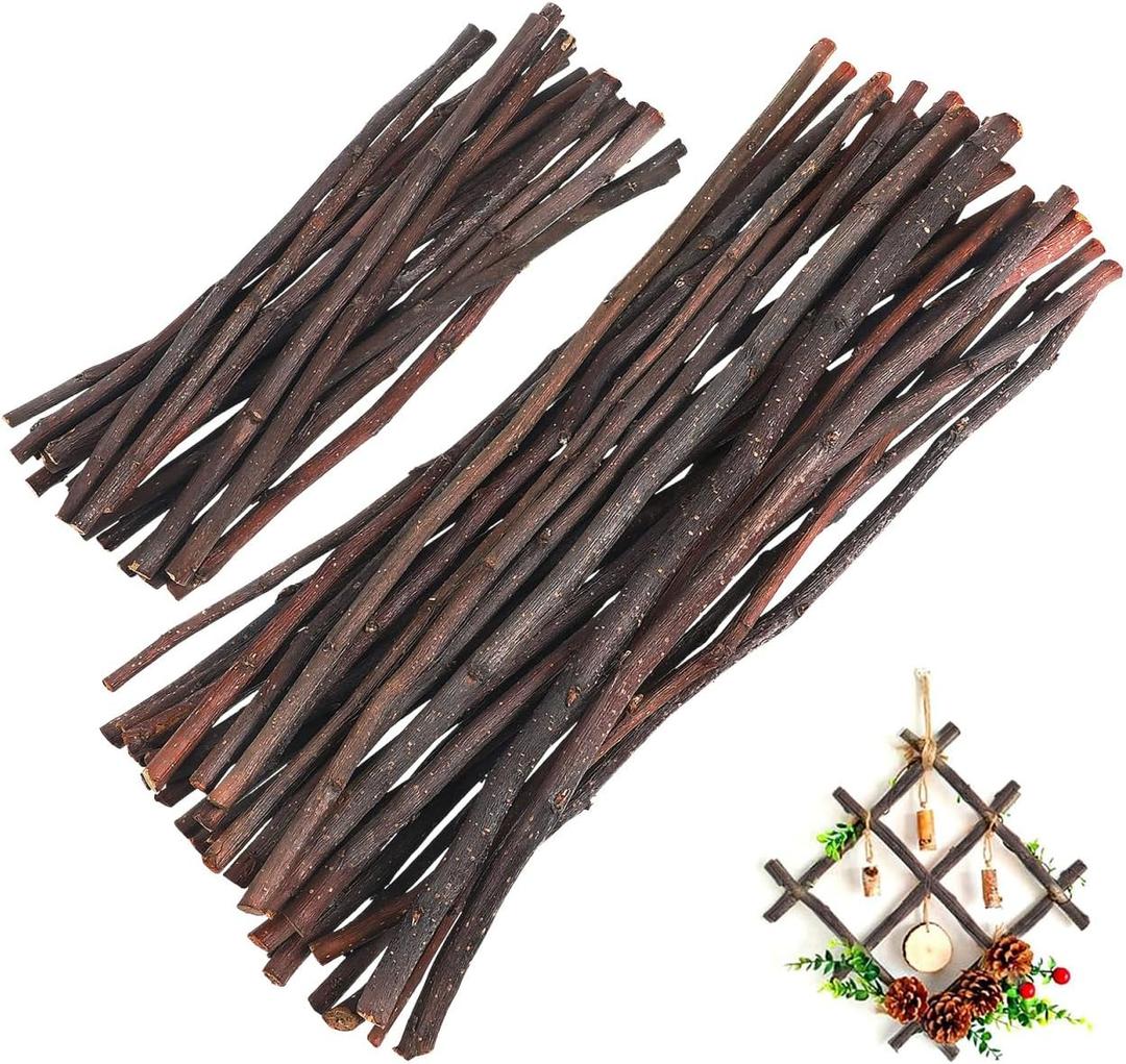 DOITOOL Natural Wood Craft Sticks 50 Pcs 7.87 Inch Long Rod Crafts for DIY Projects Home Photo Decorations School Art Supplies