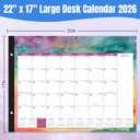 Gannyfer Desk Calendar 2026 - 18 months Use Now to Dec 2026, 22" x 17" Large Desk Calendar 2025-2026 with to-do List, Thick Paper with Corner Protectors, Large Ruled Blocks - Colorful Waterink (6 Stickers Included)