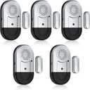 Sanjie Door Window Alarms - 5 Pack,125dB,Volume Control,Window Door Open Alarm Sensors for Kids Safety/Dementia/Pool,Wireless Sensors Keep Your Home Security,Easy to Install,Long Battery Life (Silver)