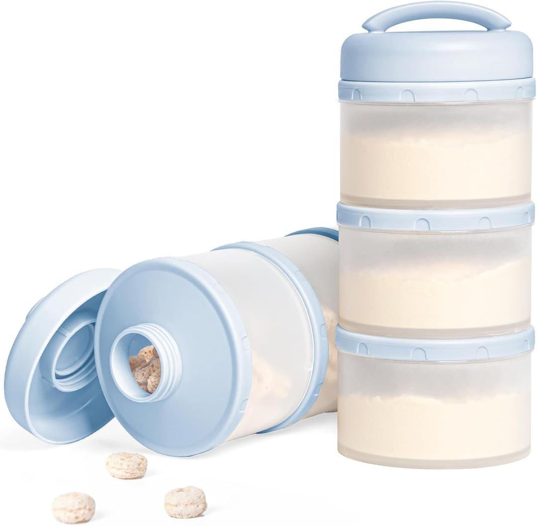 Termichy Stackable Formula Dispenser Portable: Milk Powder Container to go
Separated Compartments Premeasure Storage - Mess-Free Funnel Spout for No-Spill Pouring - for Home or Travel Use